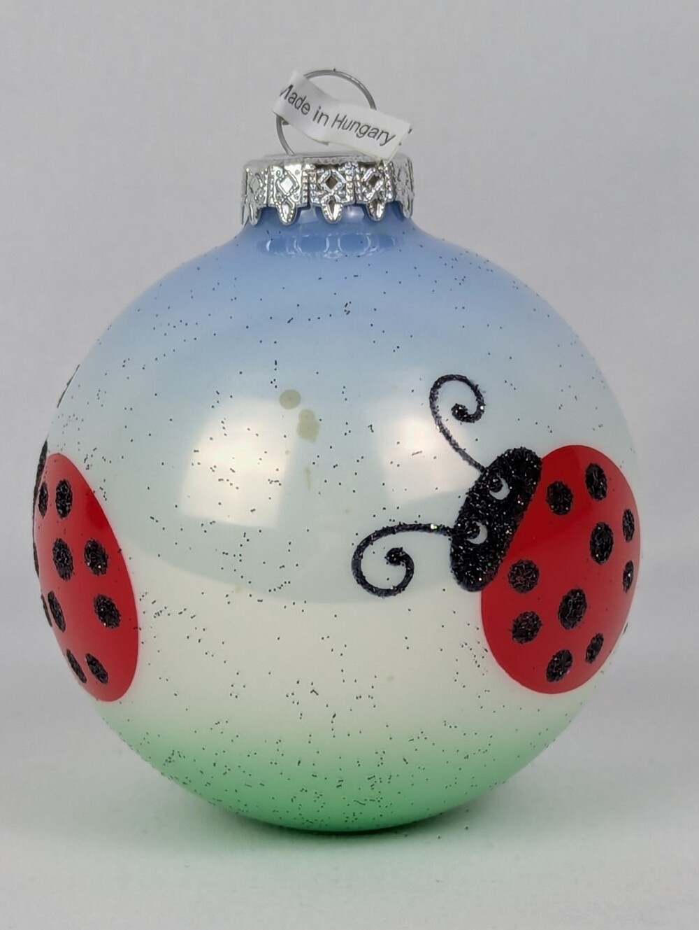 Ladybug Holiday Christmas Ornament Bronner's Glass Glitter Embellished - Picture 4 of 10